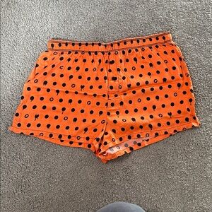 Victoria's Secret Orange and Black Polka Dot Halloween Sleep Shorts